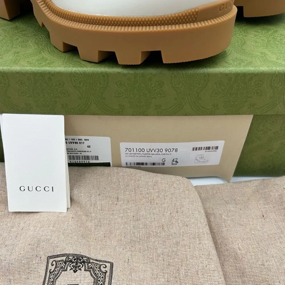 Women’s Gucci, GG Supreme lug sole  combat boots size 42 made in Italy - Picture 5 of 10